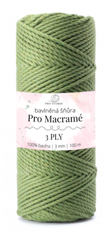 ProMacramé STANDARD cotton 3PLY - rozčesávací 3mm