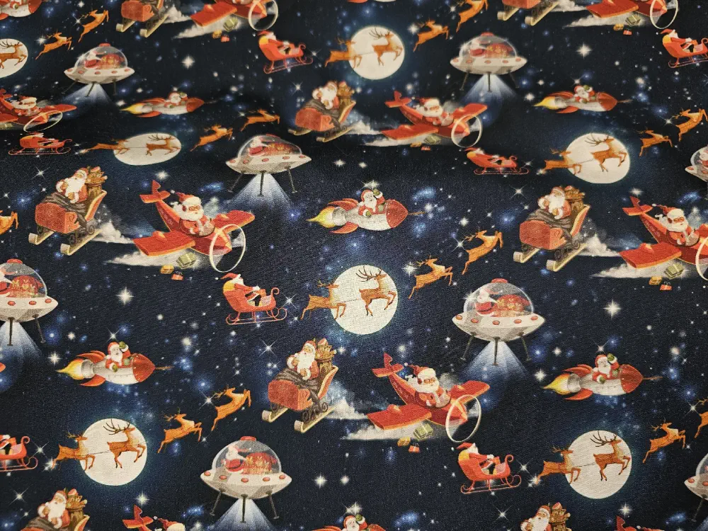 Vanoční popelín Santa