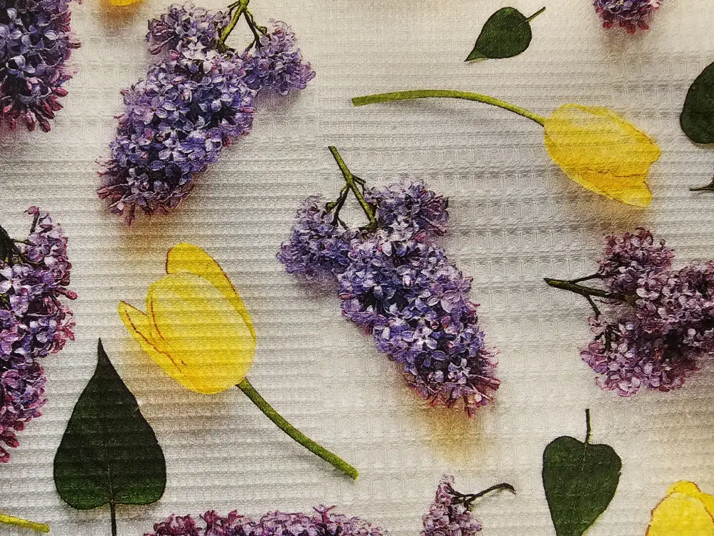 Vaflovina - šeřík a tulipány