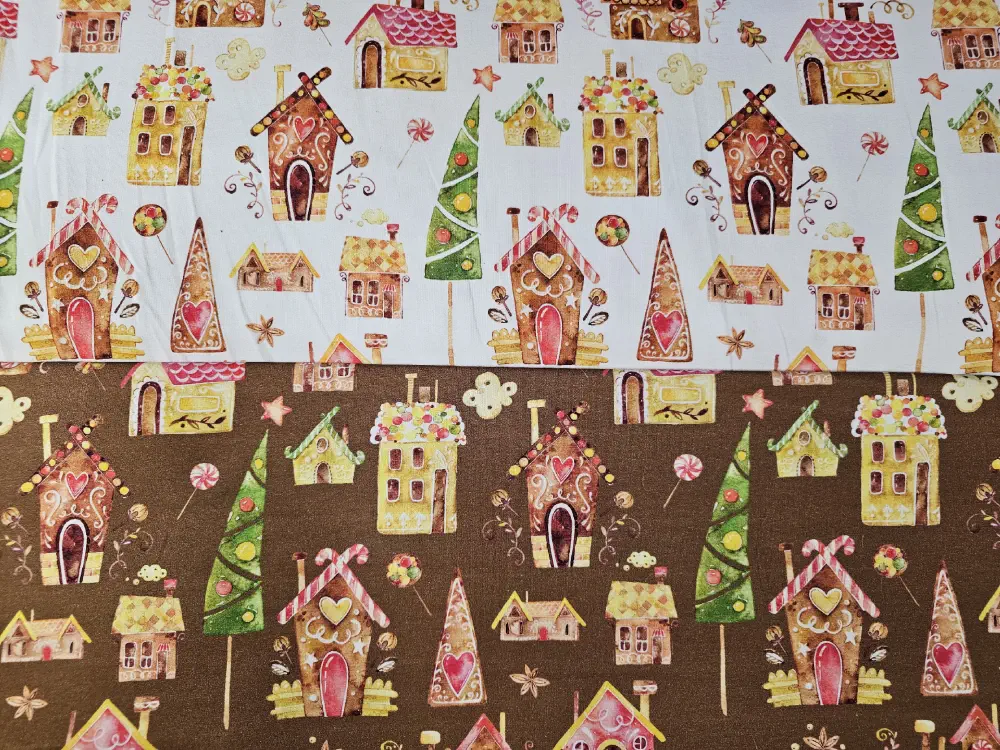 Vánoční teplakovina Chaloupky na bílé