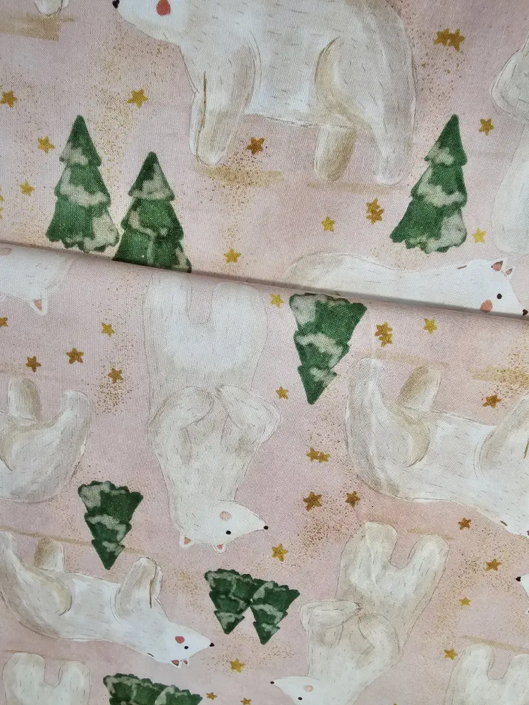 Bílí medvědi - bavlněné plátno