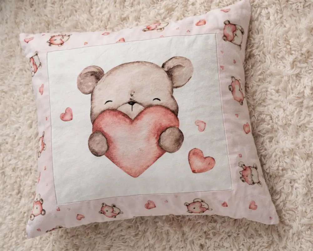 Panel na polštářek Medvídek srdce