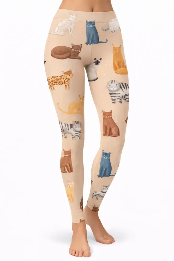 Kočky na béžové- vzor