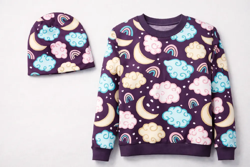 Růžová a modrá noc - vzor