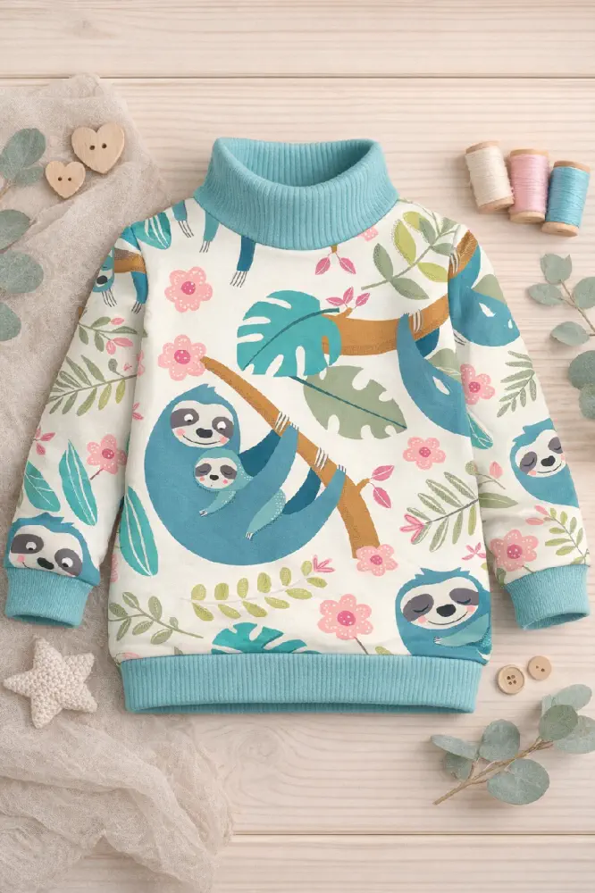 Lenochod a mládě - vzor