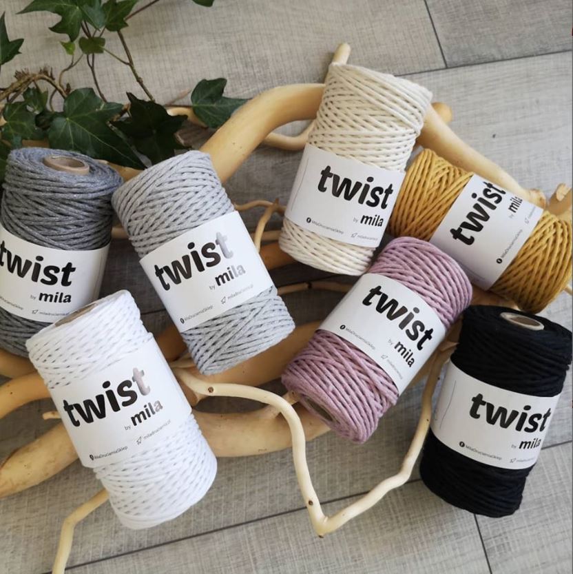 Šňůra na macramé Mila TWIST 3mm - holubí