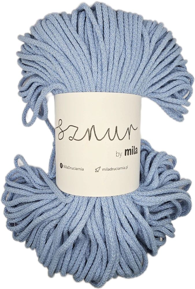 Bavlněná šňůra MILA 3mm - modrá světlá