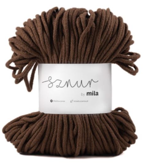 Bavlněná šňůra MILA 3mm - hnědá