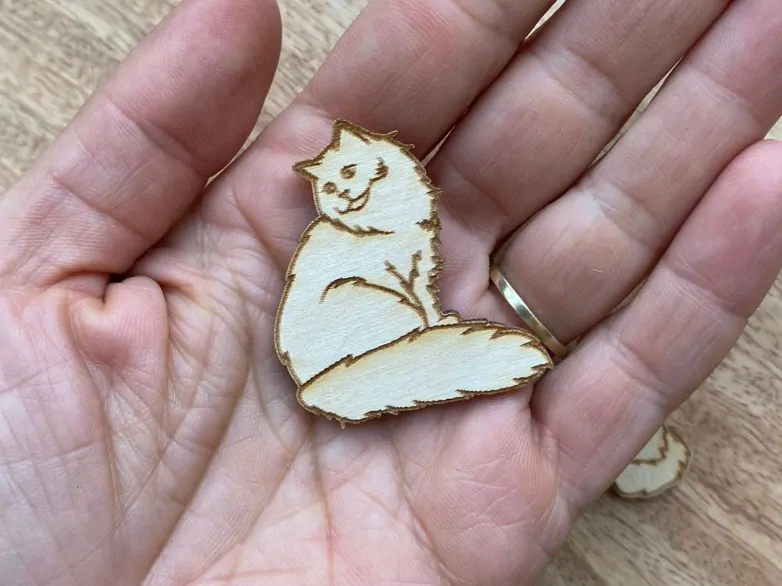 Dřevěná kočka - 4 cm