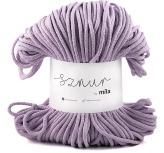 Bavlněná šňůra MILA 5mm - levandulová