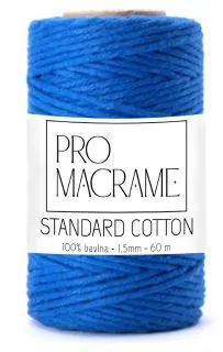 bavlněná šňůra Pro Macramé – STANDARD COTTON 2mm / 50 m - modrá