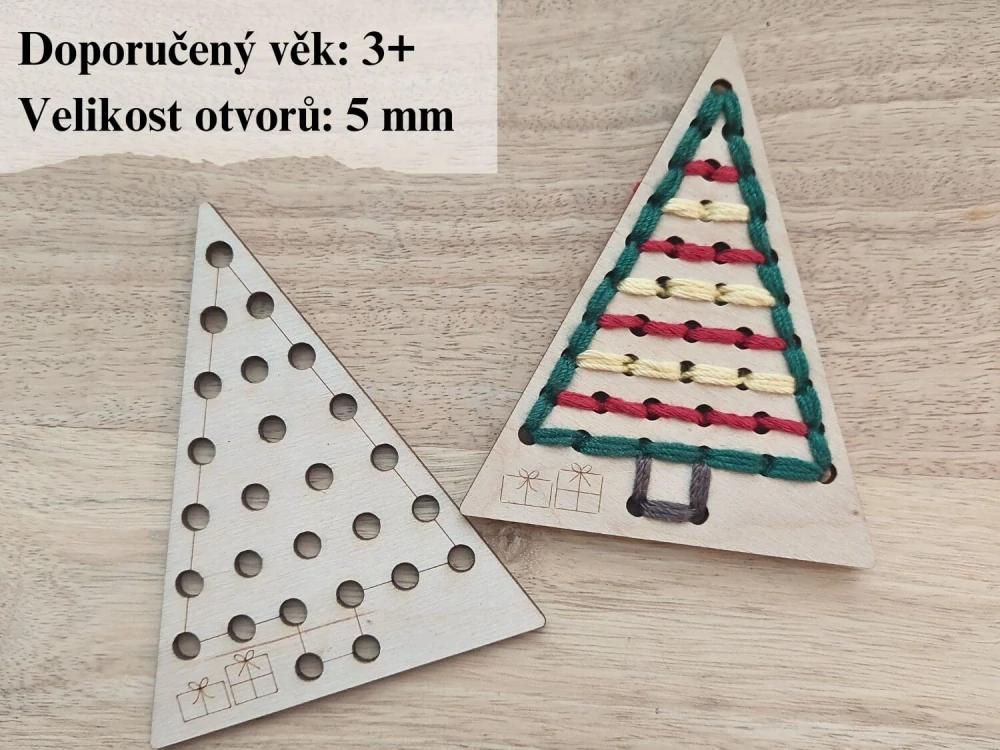 Dřevěný stromeček na vyšití - 10 x 8 cm