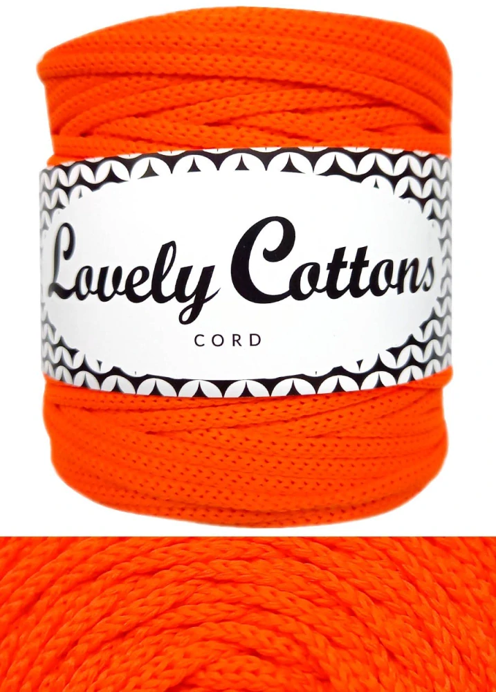 Polyesterová šňůra Lovely Cottons 3mm - neon oranžová