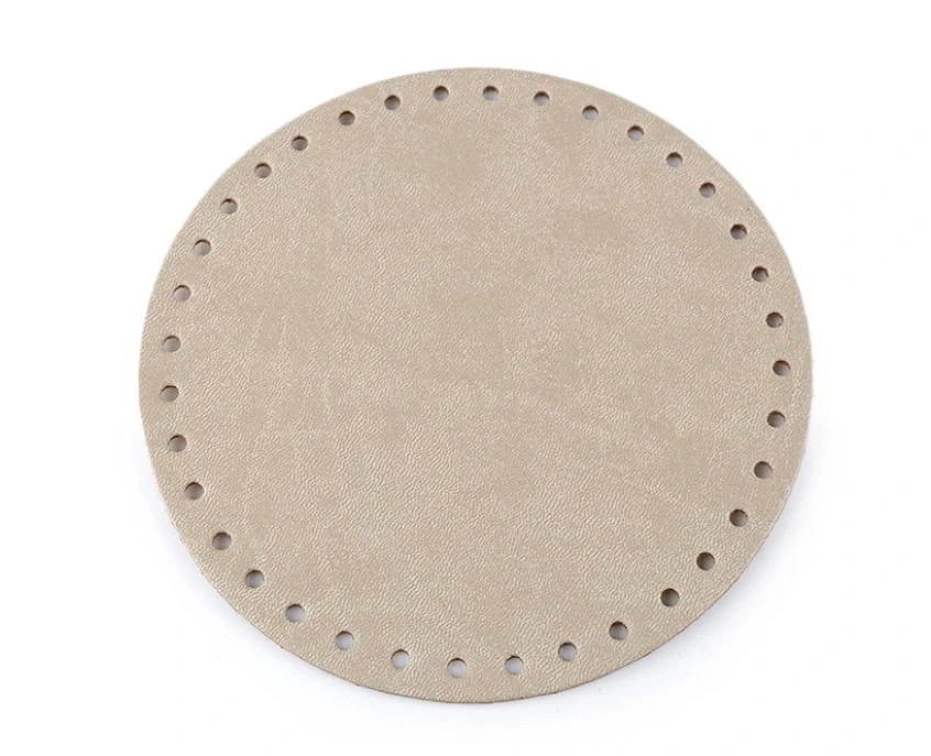 Kožené dno na kabelku / vak - 16 cm - ecru