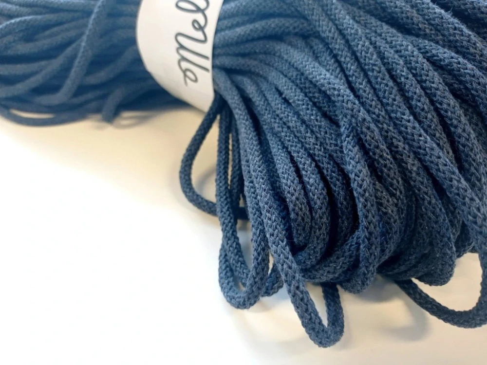 Bavlněná šňůra BERRY 5mm - Jeans 2