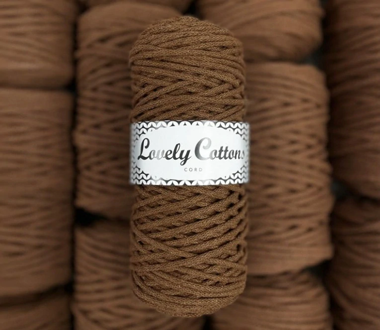 Bavlněná šňůra Lovely Cottons 3mm - Káva