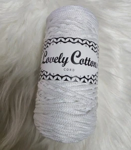 Polyesterová šňůra Lovely Cottons 1,5mm - Bílá
