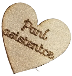 Dřevěné srdíčko Paní asistence -2,5