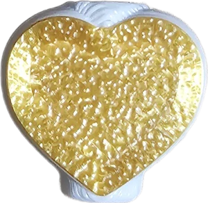 Korálek srdíčko zlato - bílá