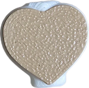 Korálek srdíčko béžovo - bílá