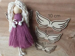  Křídla pro macramé anděla, 6,5; 8 a 10 cm