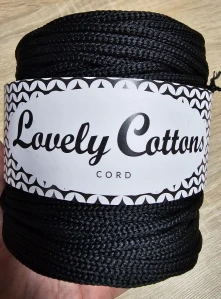 Polyesterová šňůra Lovely Cottons 3mm - černá
