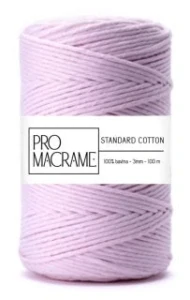 bavlněná šňůra ProMacrame – STANDARD cotton 5 mm - délka 50 m - Candy pink