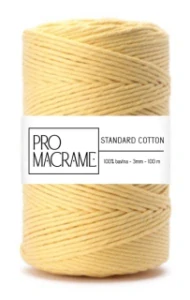 bavlněná šňůra ProMacrame – STANDARD cotton 5 mm - délka 50 m - Banánová