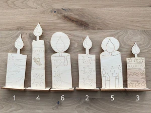 Dřevěné svíčky k vymalování