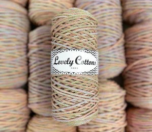 Bavlněná šňůra Lovely Cottons 3mm - Duha