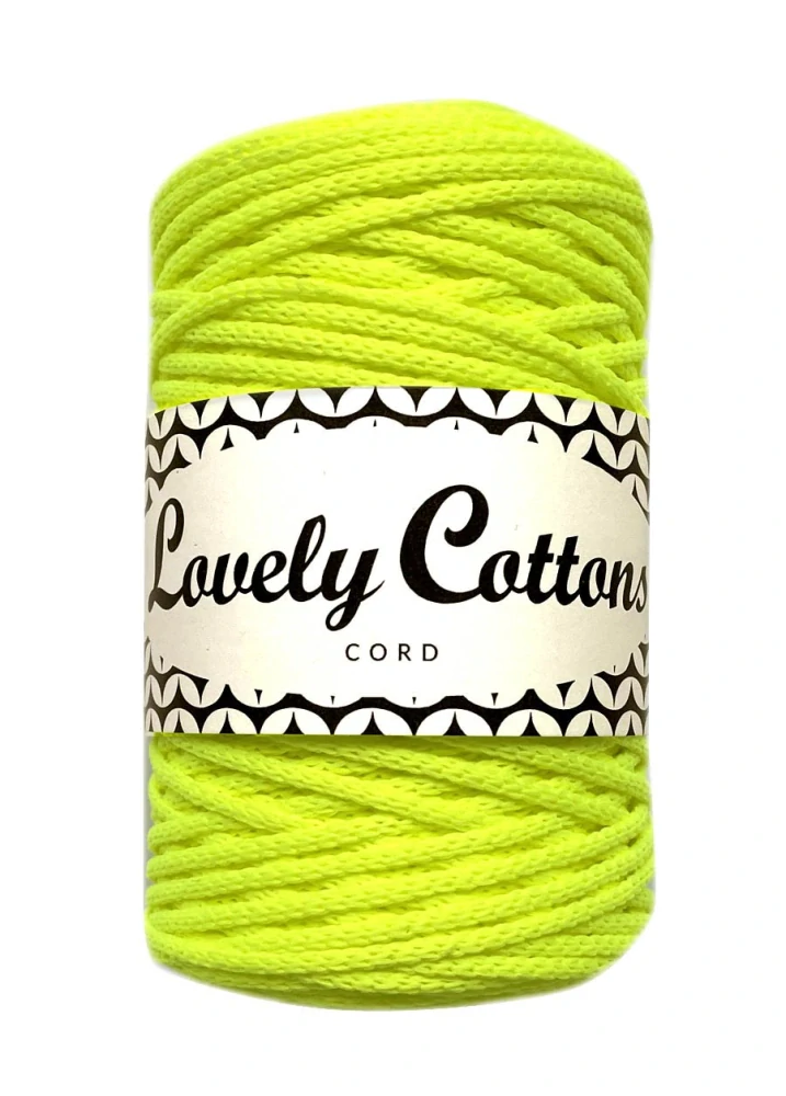 Polyesterová šňůra Lovely Cottons 1,5mm - NEON-Žlutá