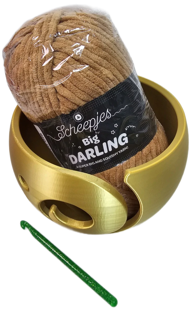 Háčkovací miska na přízi vel. L –Gold metalická