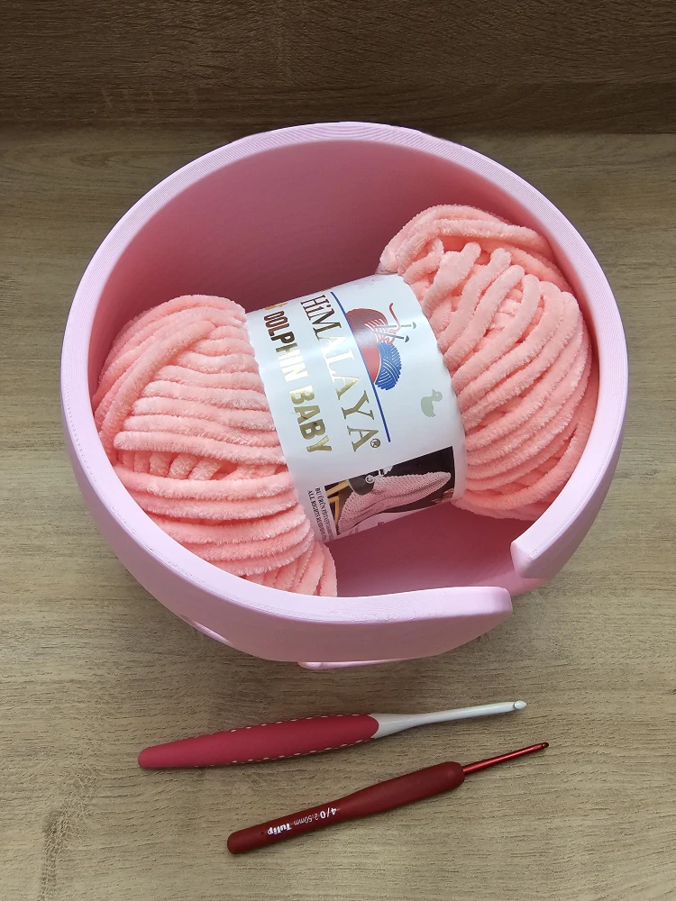 Háčkovací miska na přízi vel. L – růžová Candy Pink