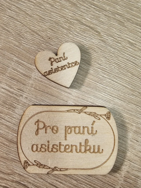 Dřevěné srdíčko Paní asistence -2,5