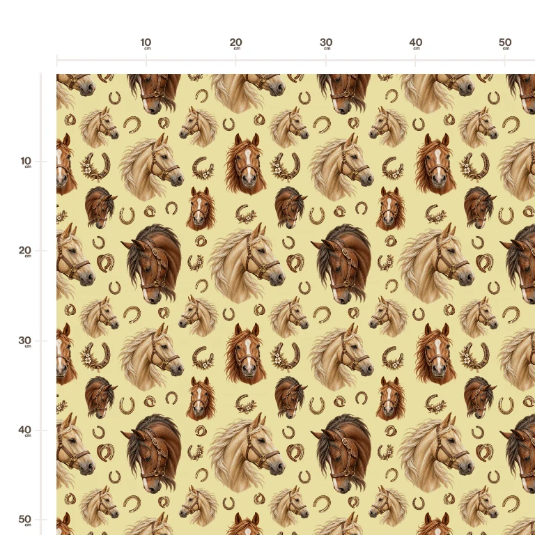 Kůň a podkovy na béžové