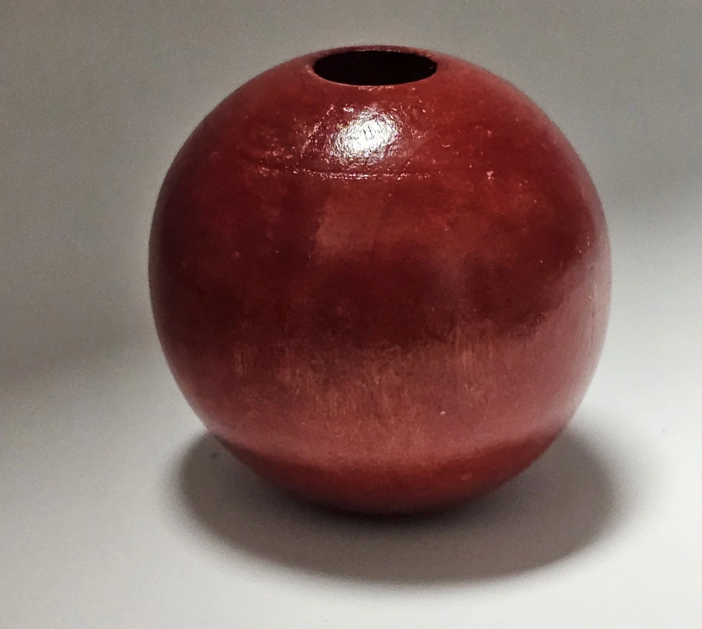 Dřevěný korálek - 4cm červenohnědý