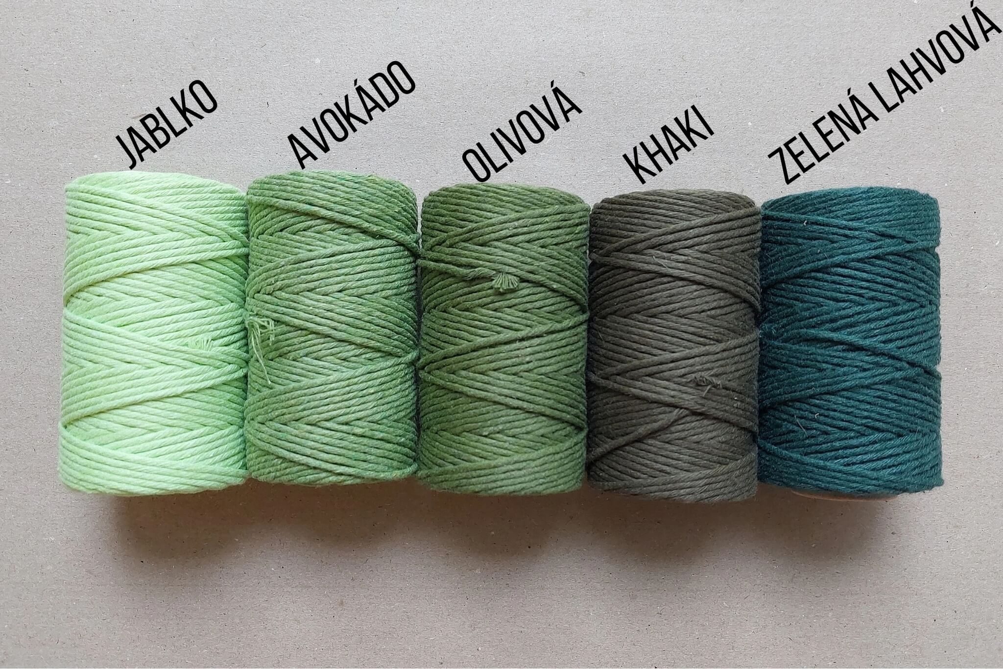 bavlněná šňůra Pro Macramé – STANDARD COTTON 2mm / 50 m - avokádo