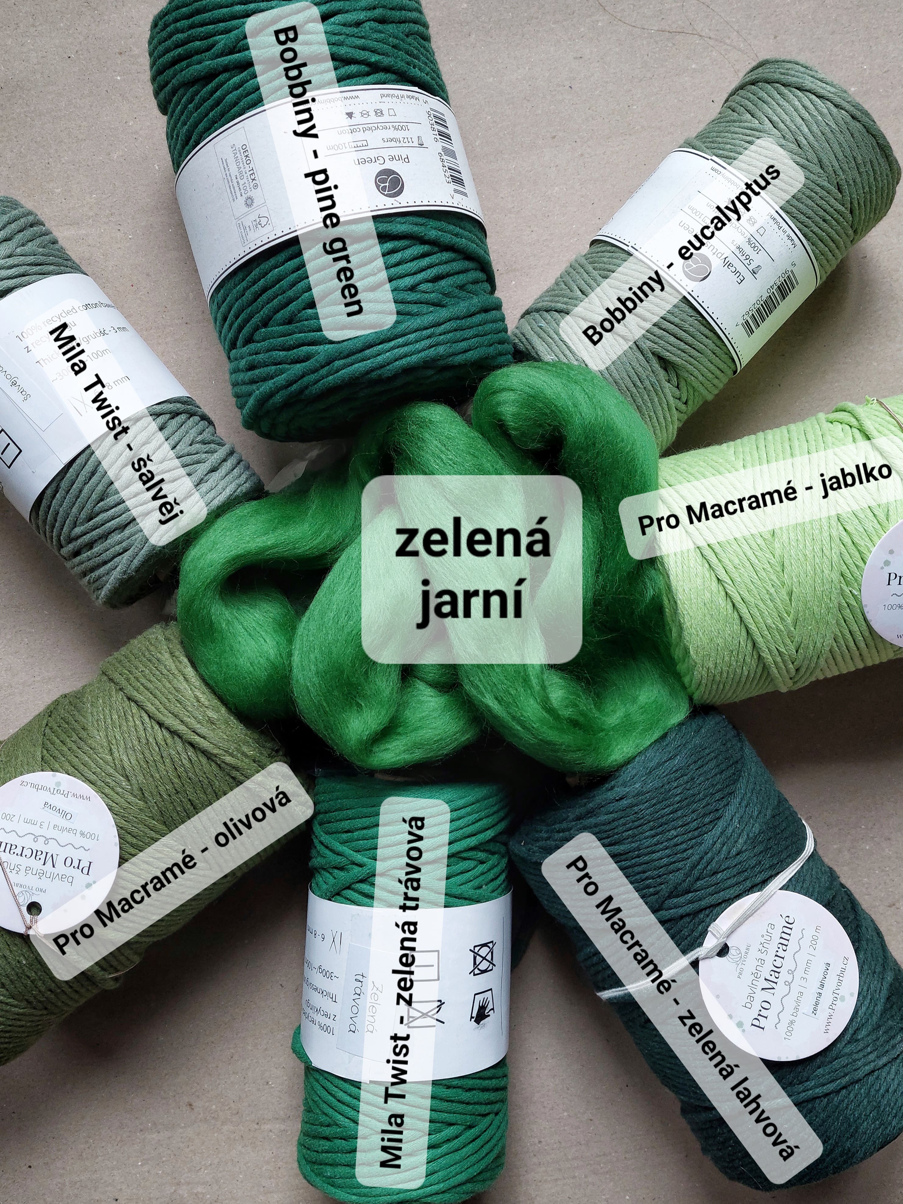 Ovčí rouno česané 20 g - jarní zelená