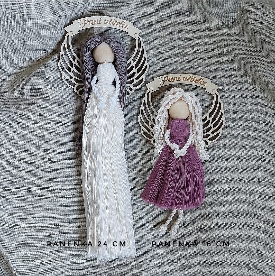 Křídla pro macramé anděla, 10 cm - č.14 - PANÍ UČITELCE 