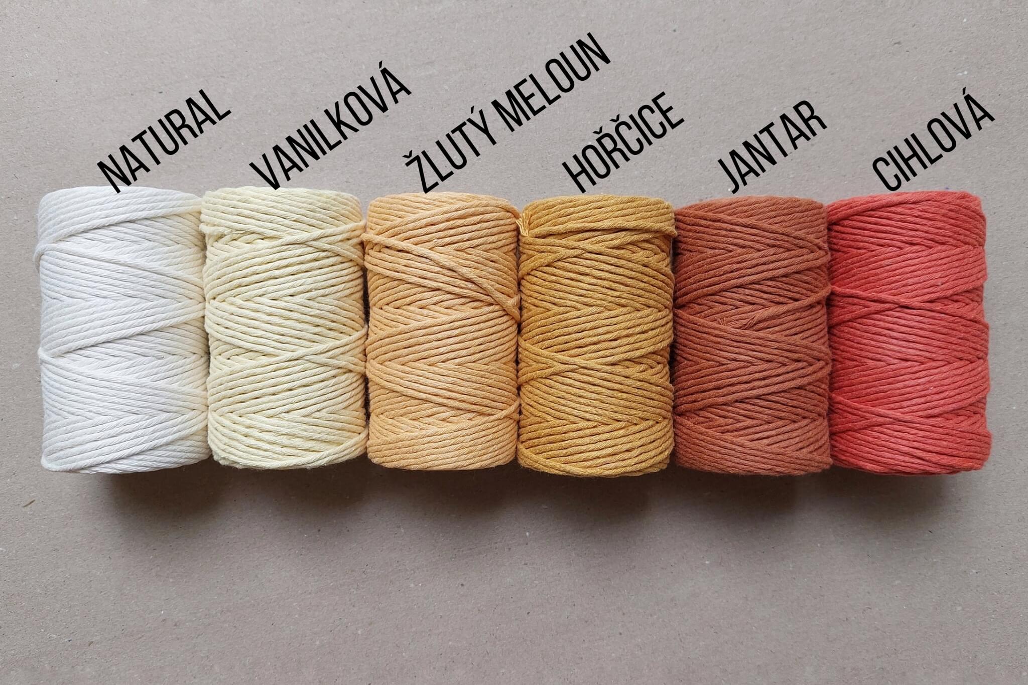 bavlněná šňůra ProMacrame – STANDARD cotton 3mm - hořčicová