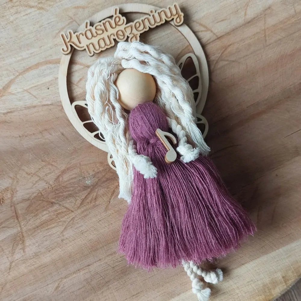 Dřevěný nápis KRÁSNÉ NAROZENINY - 7,5 x 2,5 cm