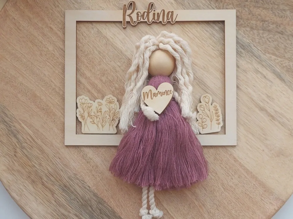 Dřevěný rámeček RODINA - 15 x 12 cm