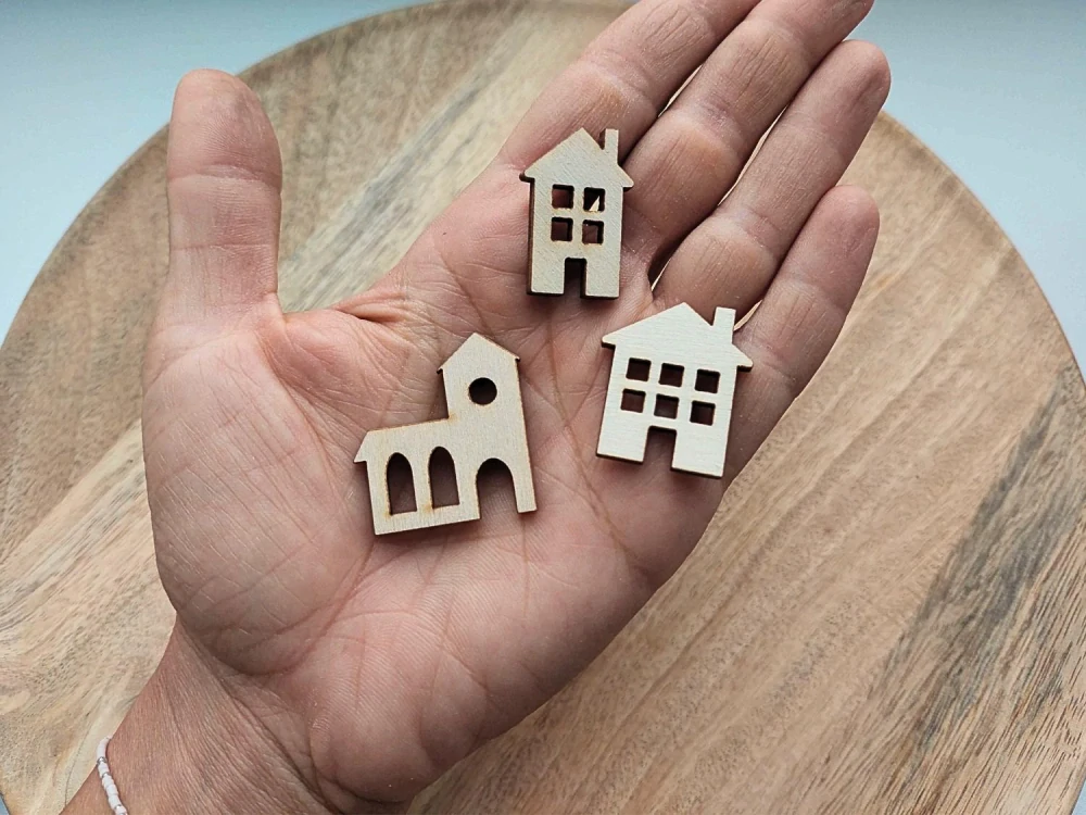 Dřevěné domečky - malý 3 x 2 cm