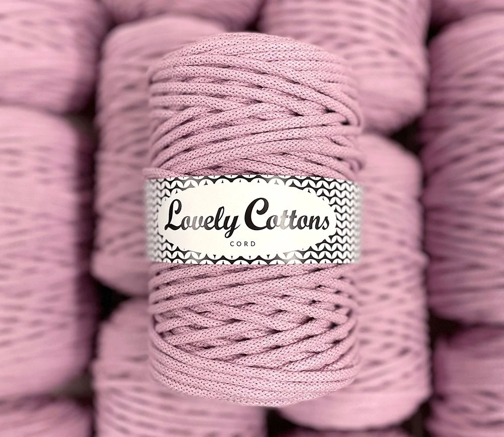 Bavlněná šňůra Lovely Cottons 5mm - Šeříková,lila