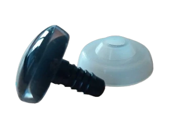 Oči 12 mm - flitrové světle modré s tuhou zátkou