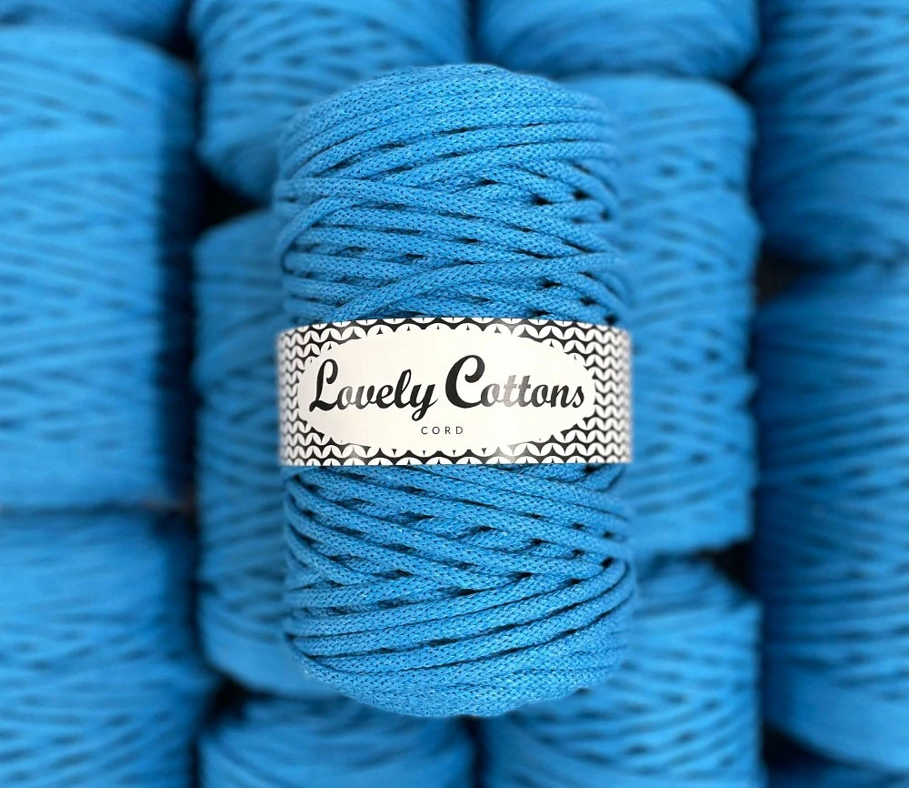 Bavlněná šňůra Lovely Cottons 5mm - Modrá 
