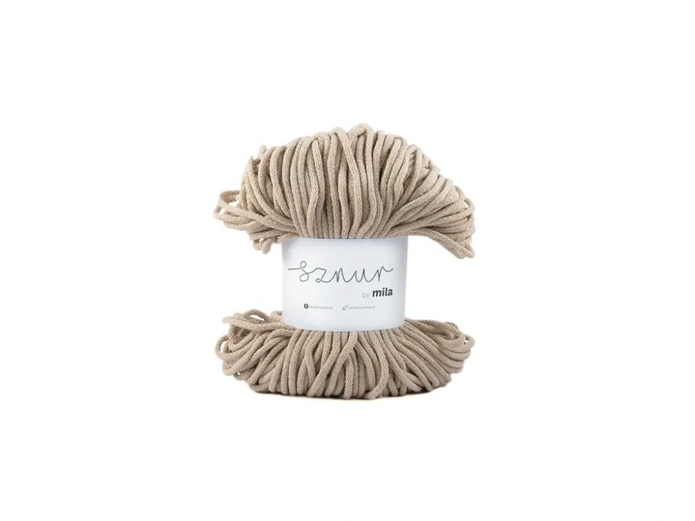 Bavlněná šňůra MILA 5mm - Béžová světlá