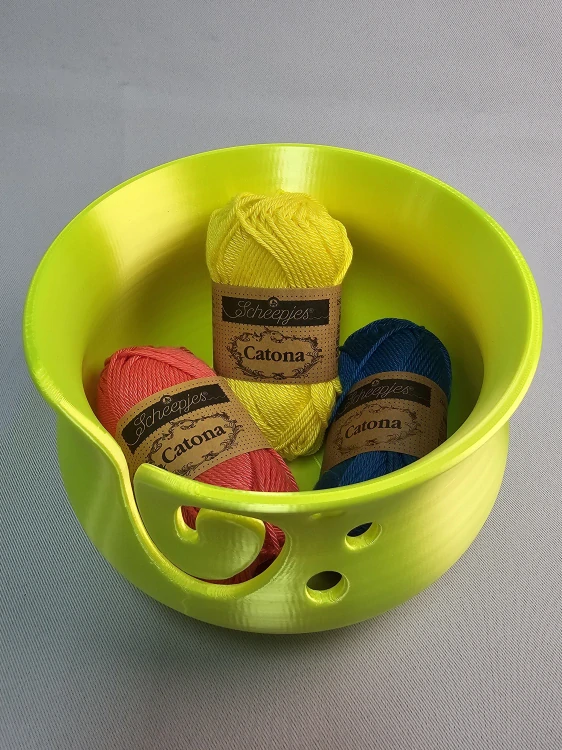 Háčkovací miska na přízi vel. M – neonově žlutá