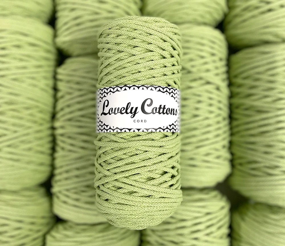 Bavlněná šňůra Lovely Cottons 3mm - pistáciová