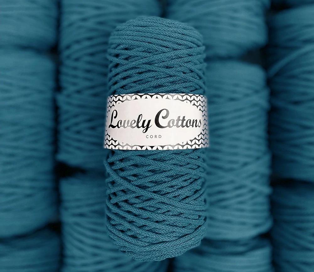 Bavlněná šňůra Lovely Cottons 3mm - mořská